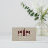 Verres à vin & Carte de visite de vignoble en bout (Debout devant)