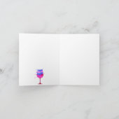 Verres à vin d'aquarelle avec mots Carte de voeux (Intérieur)