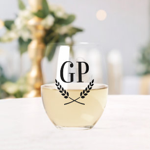 Verres à vin exclusifs personnalisés avec initiale