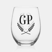 Verres à vin exclusifs personnalisés avec initiale (Recto)