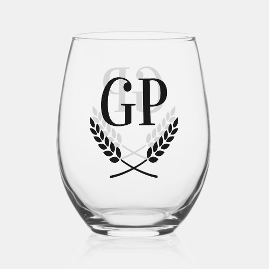 Verres à vin exclusifs personnalisés avec initiale (Recto)