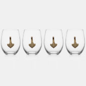 Verres à vin Gold Thor Hammer ensemble de 4 (Recto)