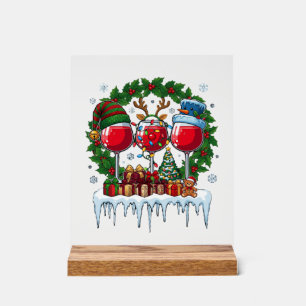 Verres à vin rouge de Noël Couronne de houx Bonhom