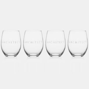Verres à vin sans pied ARCHITECT (lot de 4) / Gris