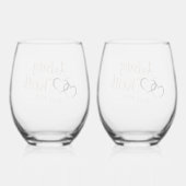 Verres à vin sans pied avec nom des mariés (Recto)