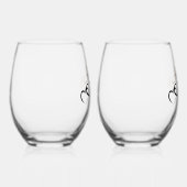 Verres à vin sans pied avec nom des mariés (Gauche)