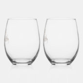 Verres à vin sans pied avec nom des mariés (Droite)