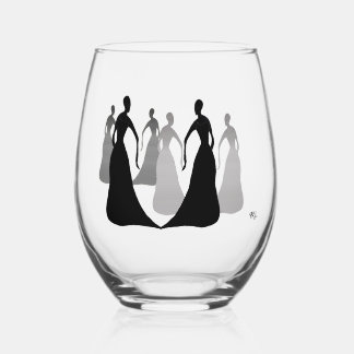 Verres à vin sans pied Black and Gray Les Femmes 1