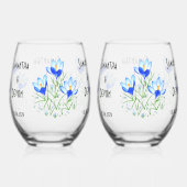 Verres à vin sans pied Crocus Bleus (Verso)