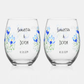 Verres à vin sans pied Crocus Bleus (Recto)