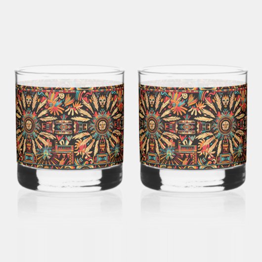 Verres Ancien Cerulean "Aztec Dream" 12oz Rocks (Recto)