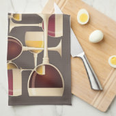 Verres de serviette de cuisine de vin rouge et (Quart Plié)