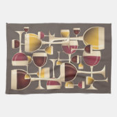 Verres de serviette de cuisine de vin rouge et (Horizontal)