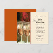 Verres de vin romantiques et faire-part de mariage (Devant / Derrière)