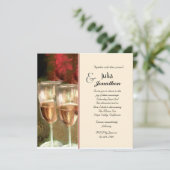 Verres de vin romantiques et faire-part de mariage (Debout devant)