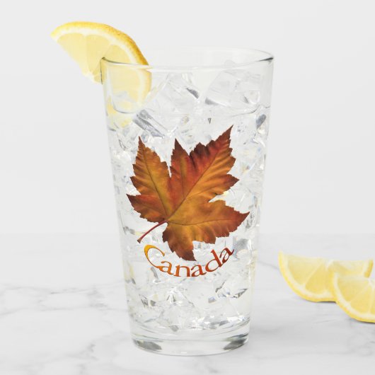 Verres en verre de feuille d'érable du Canada (Devant glace)