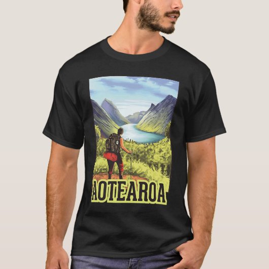 Verrijking in Aotearoa retro backpacker naar New Y T-shirt (Voorkant)