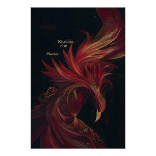 Verrijzen als de Feniks Gouden Lijnkunst Perfect Poster