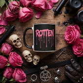 Verrotte Roze Druipende Tekst Typografie Mok