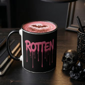 Verrotte Roze Druipende Tekst Typografie Mok