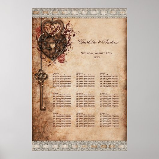 Verrouillage des coeurs et Mariage clé 9 Tableau d (Devant)