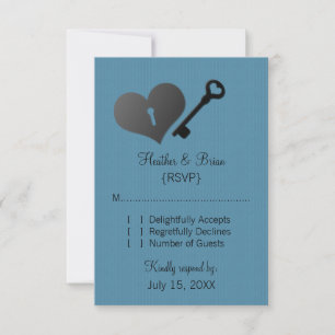 Verrouillage du coeur bleu et carte de réponse clé