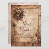 Verrouillage et Faire-part de mariage de clé (Devant / Derrière)