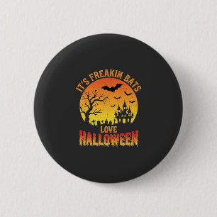 Verrückte vleermuizen houden van Halloween-spookka Ronde Button 5,7 Cm