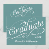 Vers blauw Zonnevel de Ontvanging van het Afstuder Kaart (Voorkant / Achterkant)