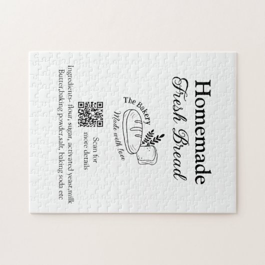 Vers brood bakkerij naam ingrediënten Q of code h Legpuzzel (Horizontaal)