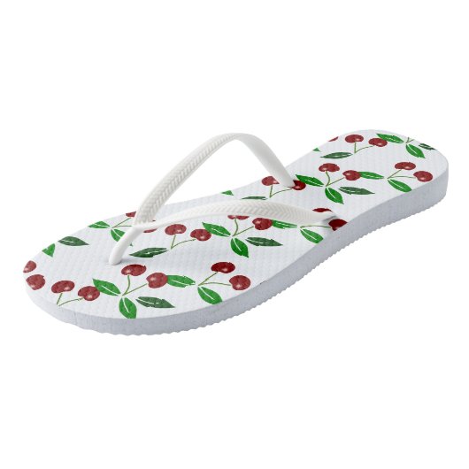 Vers Cherry Seamless Pattern Teenslippers (Schuin)