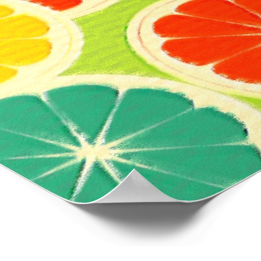 Vers citrusvruchtenontwerp, geschikt om te kleuren poster (Hoek)
