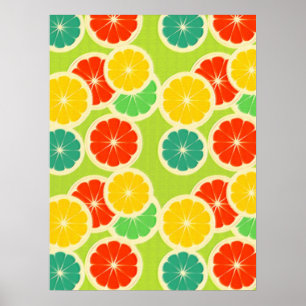 Vers citrusvruchtenontwerp, geschikt om te kleuren poster
