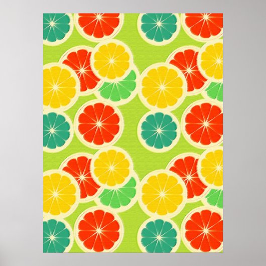Vers citrusvruchtenontwerp, geschikt om te kleuren poster (Voorkant)
