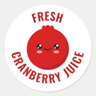 Vers cranberrysap ronde sticker