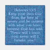 Vers de la Bible Hébreux 13:5 aimant (Devant)