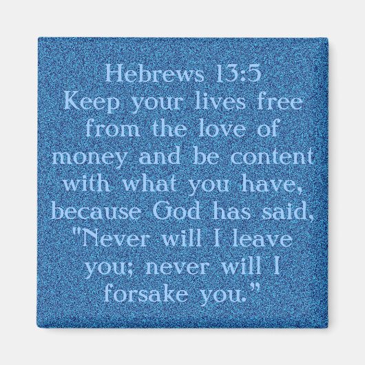 Vers de la Bible Hébreux 13:5 aimant (Devant)