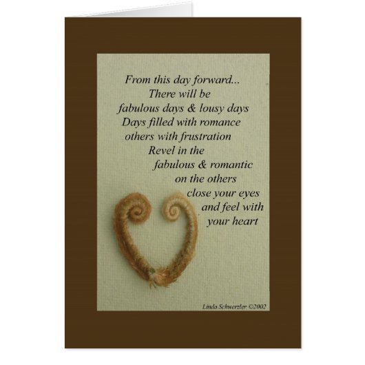 Vers de mariage - de ce jour en avant… (Devant)