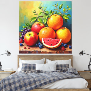 Vers fruit in een perfecte mix canvas afdruk