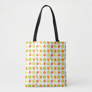 'Vers fruitpatroon' Citrus- en aardbeienschouderta Draagtas