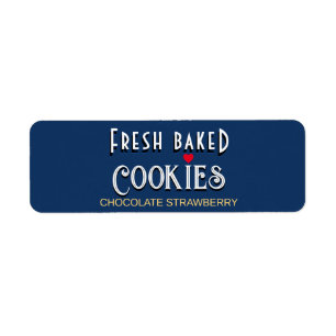 VERS GEBAKKEN KOEKJES met cookienaam en hart Etiket