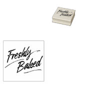 Vers gebakken Label Wood Stamp Rubberstempel (Gestempeld)