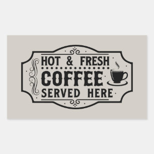 Vers gebrouwen koffie woordkunst rechthoekige sticker