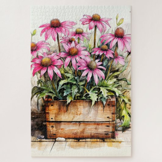 Vers geplukte Aster Flower Art Legpuzzel (Verticaal)