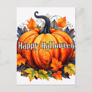 Vers geplukte herfst geoogste pompoen briefkaart