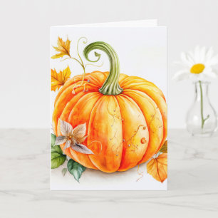 Vers geplukte herfst geoogste pompoen kaart