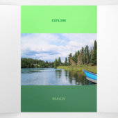 Vers groene toon uitgelijnd QR-code Drieluik Kaart (Binnenkant midden)