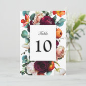 Vers Herfst Floral Elegant Table Number (Staand voorkant)