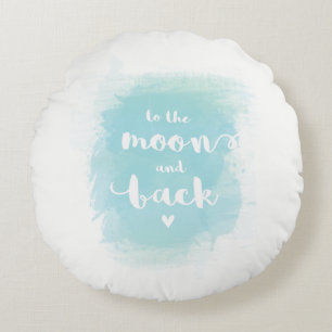 "Vers la lune" calligraphie bleue coussin d'aquare