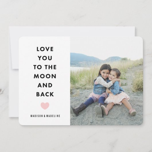 Vers la lune | Carte photo de la Saint Valentin (Devant)